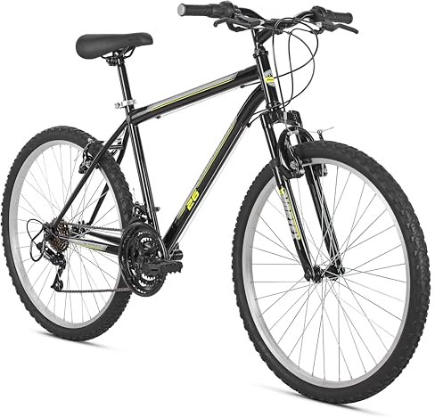 Pacific Mountain Sport Erwachsene Hardtail Mountainbike Herren Damen 26 Zoll Räder 18 Gang Drehschalter Vorderradaufhängung Stahlrahmen Schwarz