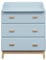 Rebecca Mobili Cassettiera con Fasciatoio, Mobile Fasciatoio, Celeste Marrone, MDF Pino, con 3 Cassetti, con Fasciatoio Removibile - Misure HxLxP: 100 x 80 x 42 cm - Art. RE7144