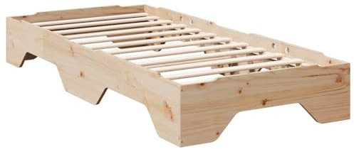 vidaXL Massivholzbett ohne Matratze Stapelbar 90x190 cm, Bettrahmen, Bett, stapelbares Einzelbett, stapelbares Bett, Stapelbett, einzelnes Stapelbett