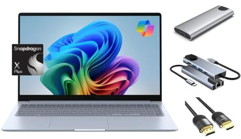 Samsung Galaxy Book4 Edge Copilot+ PC Laptop, 15.6 Full HD, Qualcomm Snapdragon X Plus AI NPU, 16GB RAM, 512GB SSD + 256GB Portable SSD, USB-C, FP Reader, USB HUB+HDMI Cable, Win 11