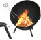 NAIZY Feuerschale Ø60cm Runde Feuerstelle mit wasserfeste Schutzhülle Multifunctional Metall Fire Pit Für Innen-Außen BBQ Heizung Holzbefeuerung