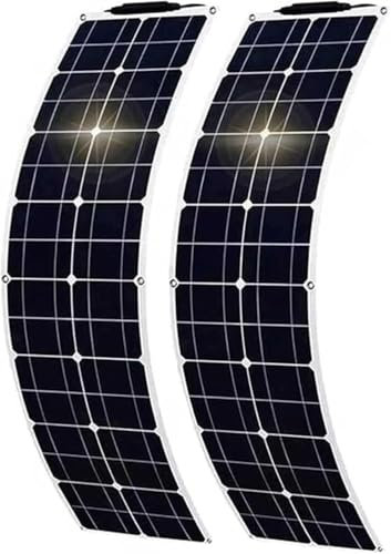 Kit de Panel Solar portátil Ultraligero de 400W/800W, Panel Solar monocristalino Flexible con Controlador de 40 A, Cargador de batería de 12 V-24 V para casa, Autocaravana, Barco y Coche(400W)