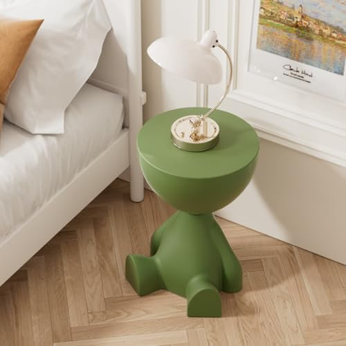 Beistelltisch, runder Couchtisch, süßer Sofa-Beistelltisch, Nachttisch, Kleiner Beistelltischs mit Akzent für Wohnzimmer, Schlafzimmer, Balkon, Büro, Moderne Nachttisch-Wohndekoration (Mini Grün)