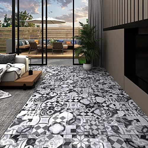LAPOOH PVC-Laminat-Dielen 5,02 m² 2 mm Selbstklebend, Fliesenfolie, Laminatboden, Küchenrückwand Folie, Bodenbelag Selbstklebend, Wandverkleidung, Deckenpaneele, Grau Muster