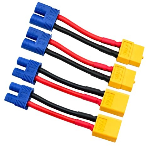 4 stücke EC3 auf XT60 Stecker RC Männlich Buchse Adapter mit 5cm 14awg Draht für RC Lipo Batterie Auto (2paar EC3 zu XT60)