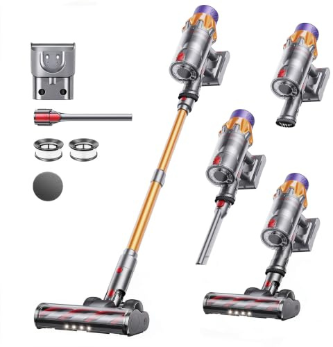 SunSare Cordless Vacuum Cleaner 650W 55KPa 70Mins, Cordless Stick Vacuum with Self-Standing, Aromatherapy, AUTO Mode, 1M Hose, Wall-Charging, Powerful Vacuum for Pet Hair/Carpets/Hardwood