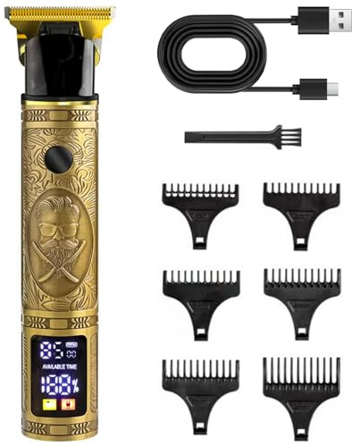 Tondeuse Cheveux Hommes, Tondeuse Barbe Homme T Zéro écart Avec écran LED, IPX7 Étanche à L'eau Sans Fil Tondeuse Precision Rechargeable, Tondeuse Professionnelle pour Famille Barbier et Cadeau Homme