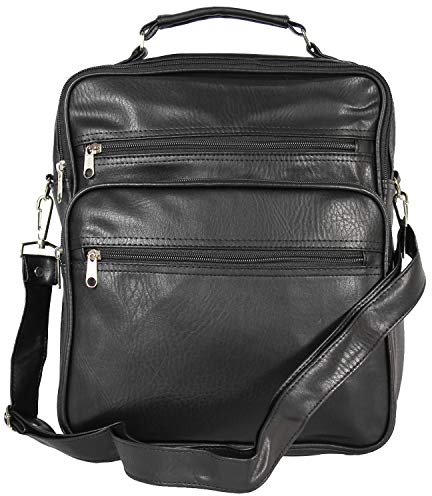 SOTALA - Echt Leder Arbeitstasche Umhängetasche Herrentasche Schultertasche Messenger Flugbegleiter Für Damen/Herren in Schwarz mit Zipper & Gurt - Wasserabweisend