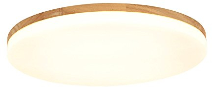 Wandun Deckenleuchte Holz Wohnzimmer Lampe Rund Flach Wohnzimmerlampe Holzlampe Eiche Deckenlampe Schlafzimmer Vintage Leuchte Decken Licht Mit Led Zimmerlampe