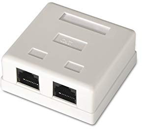 ROSETA DE SUPERFICIE AISENS RJ45 CAT6 UTP 2XTOMAS BLANCO A139-0302