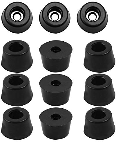 sourcing map 12 Stück Stuhlbeinkappen Schutzpuffer Möbelpuffer Gummipuffer Lärm Dämpfung Pads Anschlagpuffer D17x14xH10mm