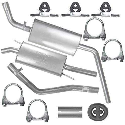 Adamot Auspuffanlage Schalldämpferset Auspuff für VW Transporter T4 IV Pritsche LWB 2.4 D
