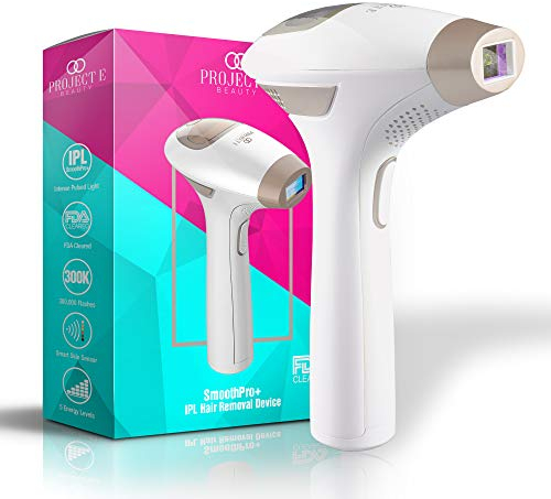 Project E Beauty SmoothPro + IPL Haarentfernungsgerät | IPL Haarentfernung für Frauen und Männer 300.000 Blitze Permanent schmerzfreies Gerät zur Haarentfernung für Gesicht und Körper