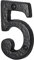 SISI UK® Numeri in ghisa nera per porta di casa, con finitura anticata, 7,6 cm, con viti (numero 5)