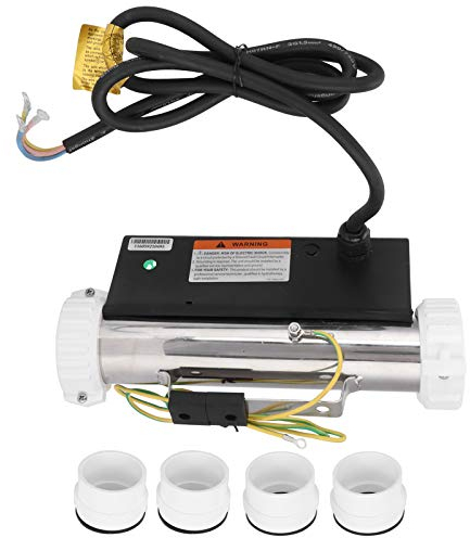 Junlucki Termostato del Calentador de Agua, Termostato Eléctrico para Bañera 1K Calentador de Termostato de Piscina Equipo de Calefacción a Prueba de Agua IPX5 para Bañera de Masaje/SPA/Jacuzzi