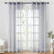 CUTEWIND Schlafzimmer Gardinen und Vorhänge Leinenoptik Gardinen Grau mit Ösen Vorhang Wohnzimmer Transparent Gardine Schal Ösenvorhang 2er Set, 245 cm Lang, 140 cm Breit