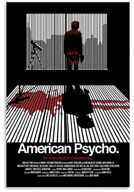 CUQ American Psycho Horror-Film-Poster, Heimdekoration, Wanddekoration, Geschenk, Leinwand, Wandkunst, Schlafzimmer, 50 x 75 cm