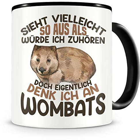 Samunshi® Wombat Tasse mit Spruch Sieht vielleicht so aus Wombats Geschenk für Wombat Fans Kaffeetasse Lustige Tassen zum Geburtstag 300ml