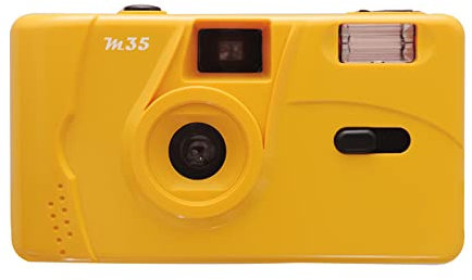 ZXNQ 35mm Appareils Photo argentiques - Portatif et Compact Appareil Photo Vintage - Flash intégré,Jaune