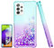 Kompatibel mit Samsung Galaxy A52s/A52 5G Hülle,(Unzerstörbar Stoßfestigkeit) Handyhülle Transparent Flüssigkeit Glitzer Silikon TPU Mädchenhaft Frau Handyhülle, Hülle für Samsung A52,Blaugrün/Lila