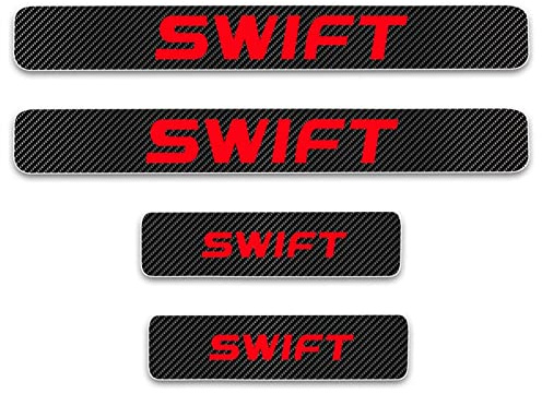 Einstiegsleisten Türschweller Abdeckung Aufkleber Für Suz-uki Swift Auto Kohlefaser Einstiegsschutz Türeinstiege Schritt Platte Türschutzleisten, Anti Scratch Schutz Leisten,4 Stück