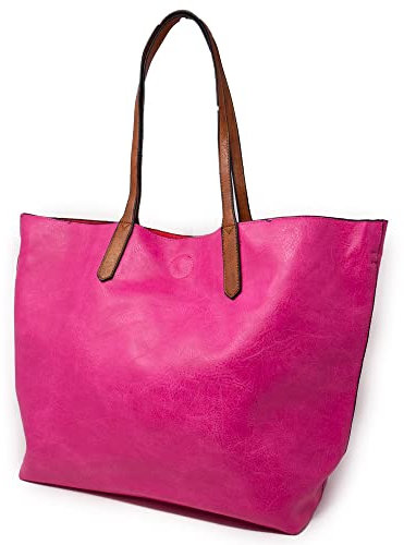 Emila Borsa fucsia shopping donna a spalla grande capiente tipo bag con borsello borsellino e tracolla tre pezzi 3 shopper giornaliera tutti i giorni da lavoro ufficio Fuxia primavera estate 2025