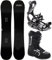 RAVEN Snowboard Set Pure Black + Bindung Fastec FT360 Black oder Lemon + Boots Target (Snowboard 157 cm + Bindung L + Boots 44, FT360 Black)
