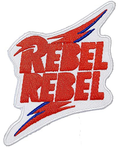 David Bowie - Aufnäher zum Aufbügeln Rebel Rebel - Baumwolle (Einheitsgröße) (Weiß/Rot)