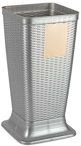 Acan Tradineur - Porte-parapluie en plastique - Style rotin - Support pour parapluie carré pour entrée de bureau, affaires, maison - 51,5 x 24,5 x 24,5 x 24,5 cm