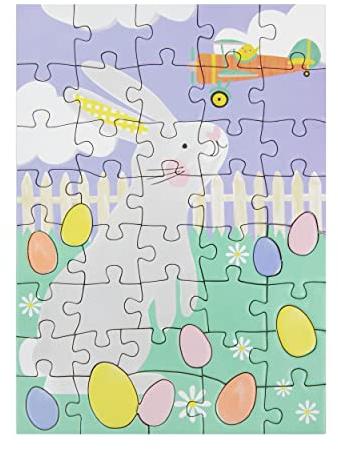 50 Piece Easter Puzzle for Children | Spring Bunny Rabbit Party Bag Gifts for Kids Jigsaw Games Age 3+ Present Box Filler By Talking Tables