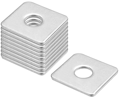 sourcing map Arandelas cuadradas, 10 unidades M10 x 30 x 30 x 3 mm de acero inoxidable 304 arandelas de placa cuadrada de almohadilla plana para cierre de hardware