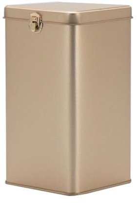 STOBAZA Lata De Té De Hojalata Hermética 7.48X3.93X3.93 Pulg Contenedor Metálico con Cerradura para Almacenaje De Té Dulces Frutos Secos En Cocina Hogar