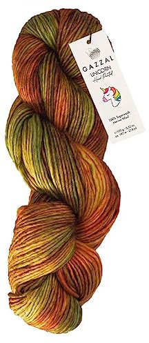 Gazzal Unicorn handgefärbte 100% superwash Merinowolle zum Stricken und Häkeln (1355)