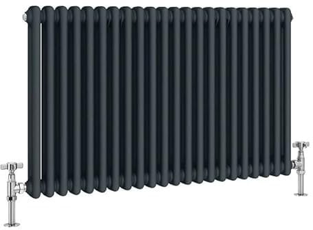 Manissa 2 Column Anthracite Traditional 600h x 988w Column Radiator Old Cast Iron Type School Radiator