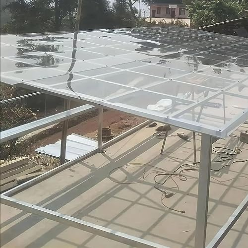 Dachplatten aus Polycarbonat,Transparente Acryl Plastik Platten,Stoßfestes PC Endurance Board,Wasserdicht,Anti-UV,Für Gewächshaus Terrassen Balkon Sicherer Zaun Sonnenräume (1x4m)