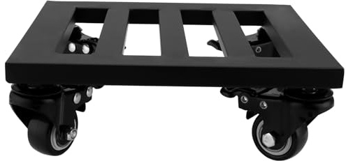 Pflanzenroller Metall Eckig,Blumenroller mit Abschließbaren Rollen,23x23cm | Pflanzen Rollbrett Transportroller Walzschale Quadrat Robust Pflanzenroller Schwerlast für Innen und Außenbereich