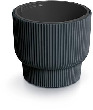HappyFlower Blumentopf Modell Nr. PRX002 Größe 40 cm Pflanzkübel aus Kunststoff inkl. Einsatz, Runde Form, Übertöpf (Anthrazit, ⌀ 39,5 cm, H 35 cm)