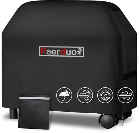 Paerduo Funda Barbacoa Exterior Impermeable, 420D Oxford Fundas Barbacoa, Funda para Barbacoa Exterior Impermeable, Anti-Viento/Anti-Polvo/Rayos UV (140 x 65 x 120 cm)