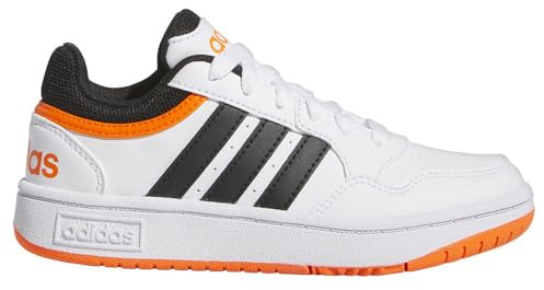 adidas Hoops 3.0 K Unisex Freizeitschuhe IG3828 Weiß, Cloud White/Core Black/Impact Orange F22, 38 2/3