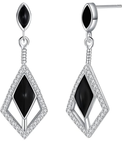 J.MUEN Damen Ohrringe Silber 925 Geometrisches Ohrringe Hängend,für Hypoallergen Mädchen Schmuck
