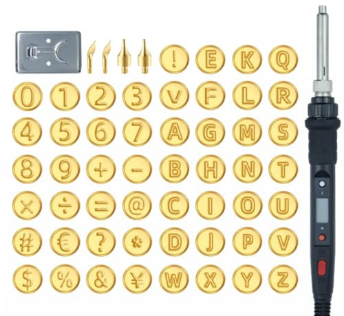 Kupferform Mit 26 Buchstaben – DIY-Holzbrenn-/Schnitzset, Holzbrennwerkzeug Mit Buchstaben, Holzhandwerk, DIY-Prägeschnitzerei, Buchstaben-Lötkolben-DIY-Werkzeuge (56,Uns)