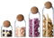 4-Pack Glass Storage Jars with Cork Ball Lids, Clear Glass Jars with Cork Balls, Cute Decorative Round Glass Bottles with Airtight Wooden Lids to Store Spices, Sugar, Salt, Tea, Nuts, Coffee Beans ,A