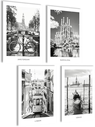 mojoliving Bilder schwarz weiß Bilder Lissabon Bild Venedig Poster schwarz-weiß Amsterdam Wandbild Barcelona Bild Lissabon Poster Venedig Bild Amsterdam Foto