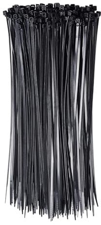 Black Cable Ties, 350mm x 3.6mm, Pack of 100, 14 Premium Nylon Zip Ties, Multi-Purpose Plastic Tie Wraps, Secure Self-Locking Mechanism, for Home, Garden, Office and DIY
