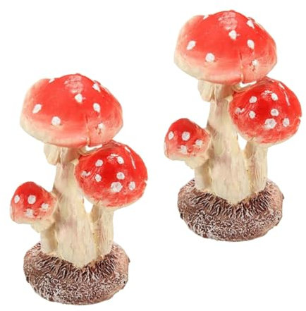 HANABASS Realistische Handgefertigte Pilze Miniatur-gartendekoration Für Terrarien Rot 3 2 6 X 5 cm