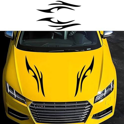 GUPEB 2PCS Auto Flamme Haube Aufkleber Grafik Vinyl Aufkleber Aufkleber, passend für Hyundai i20 WRC N Line 2012 2017 2018 2022 2024