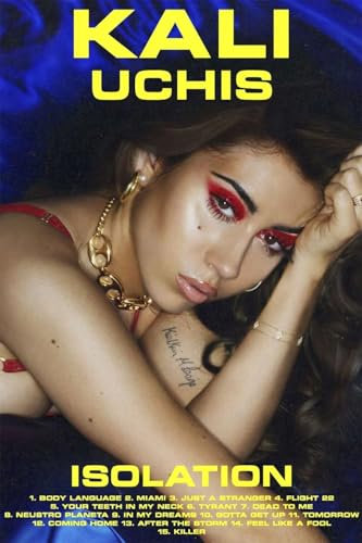 BUY ART FOR LESS Offiziell lizenziertes Kali Uchis – Isolation Art Poster – 61 x 91 cm – dekorativer Druck – Posterpapier – fertig zum Rahmen