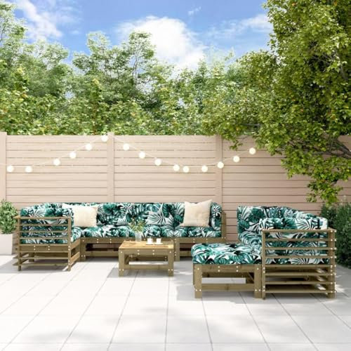 ShGaxin 10-TLG. Garten-Lounge-Set mit Kissen Kiefernholz Imprägniert, Lounge Gartenmöbel Set, Terassenmöbel Wetterfest, Loungemöbel Terrasse, Gartenlounge, Garten Loungemöbel Set, 3186101