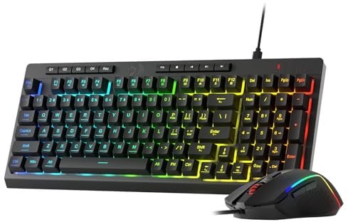 Redragon BS141 Gaming Keyboard & Mouse Combo, 98 Keys K515 Wired RGB Membrane Keyboard and Wired M616 Gaming Mouse Bundle