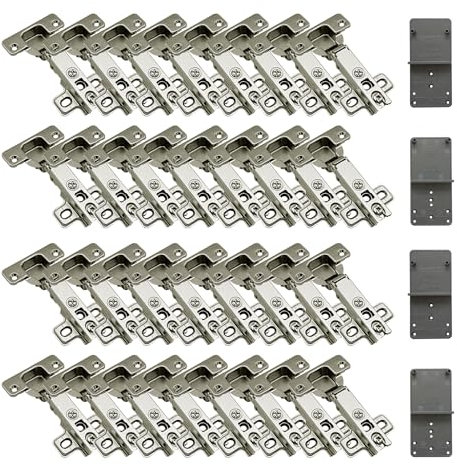 LOOTICH 105 Grado Battuta Esterna Cerniere per Porte 35 mm senza Ammortizzatore con Chiusura Automatica Cucina Cerniera Armadio Porta per Ante Mobili 32 Pezzi